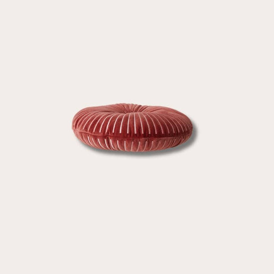 HKliving round ripple cushion burgundy