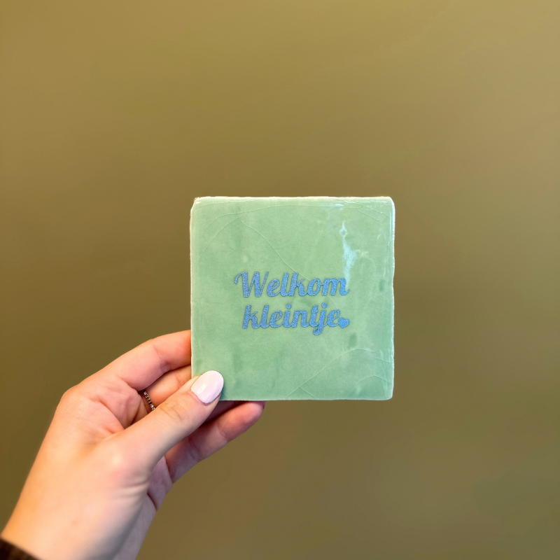 Tegeltje - Welkom kleintje - Mint
