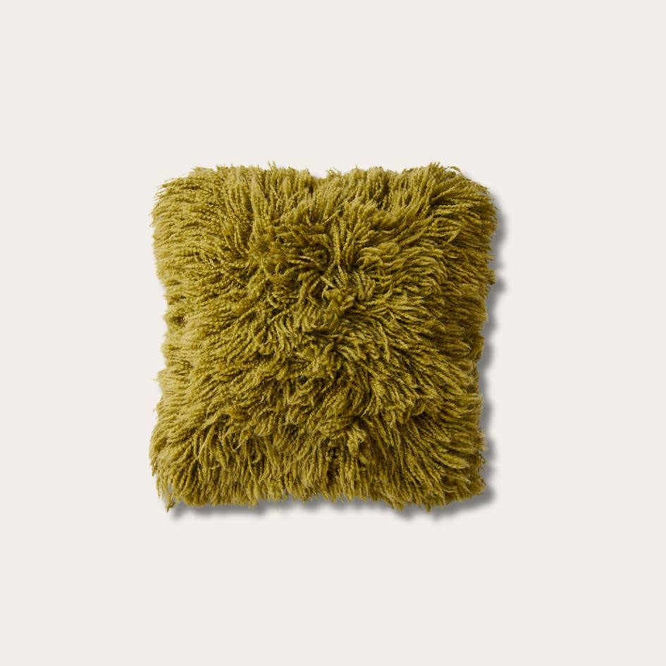 HKliving fluffy cushion olive