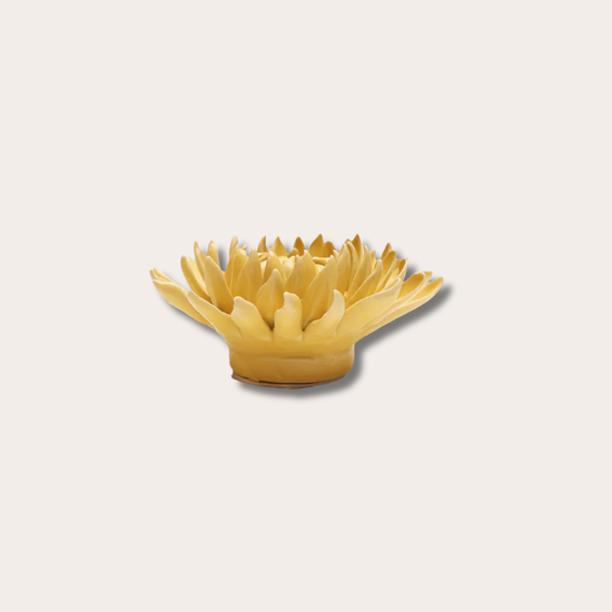 Keramieken bloem - Chrysant - Geel