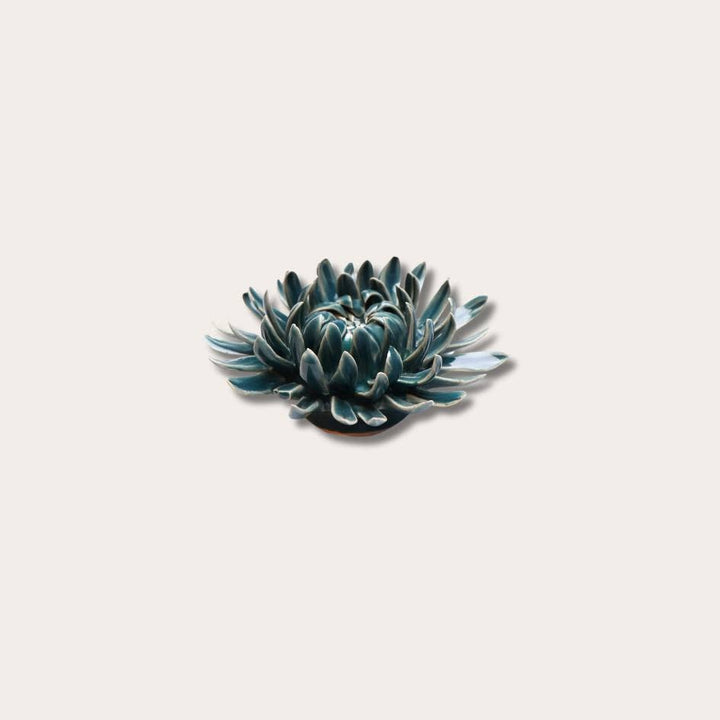 Keramieken bloem - donker blauw