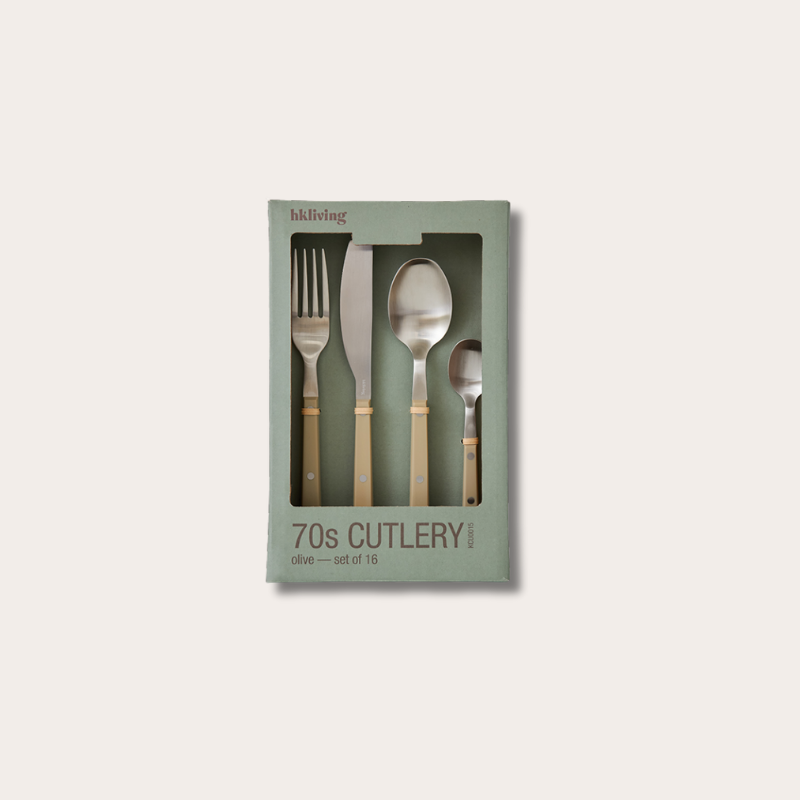 HKliving - Cutlery - Olive (set of 16)