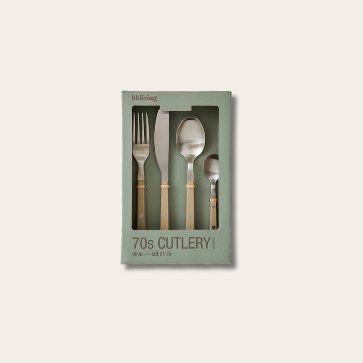 HKliving - Cutlery - Olive (set of 16)