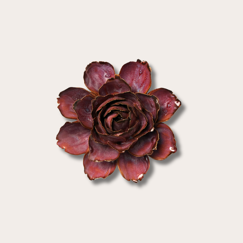 Keramieken bloem - Camellia - Bessenroze