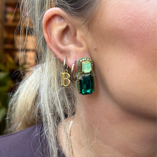 Oorbellen - Double Drop - Groen