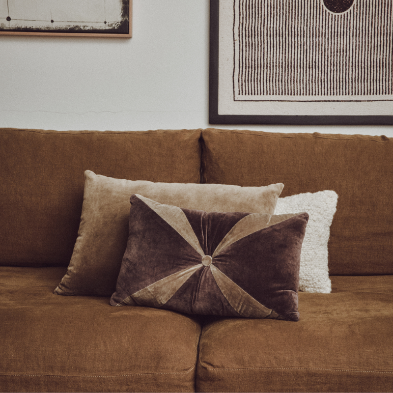 HKliving Velvet brown cushion