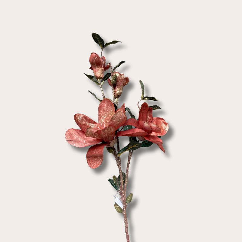 Zijden bloem - Magnolia - Bordeaux