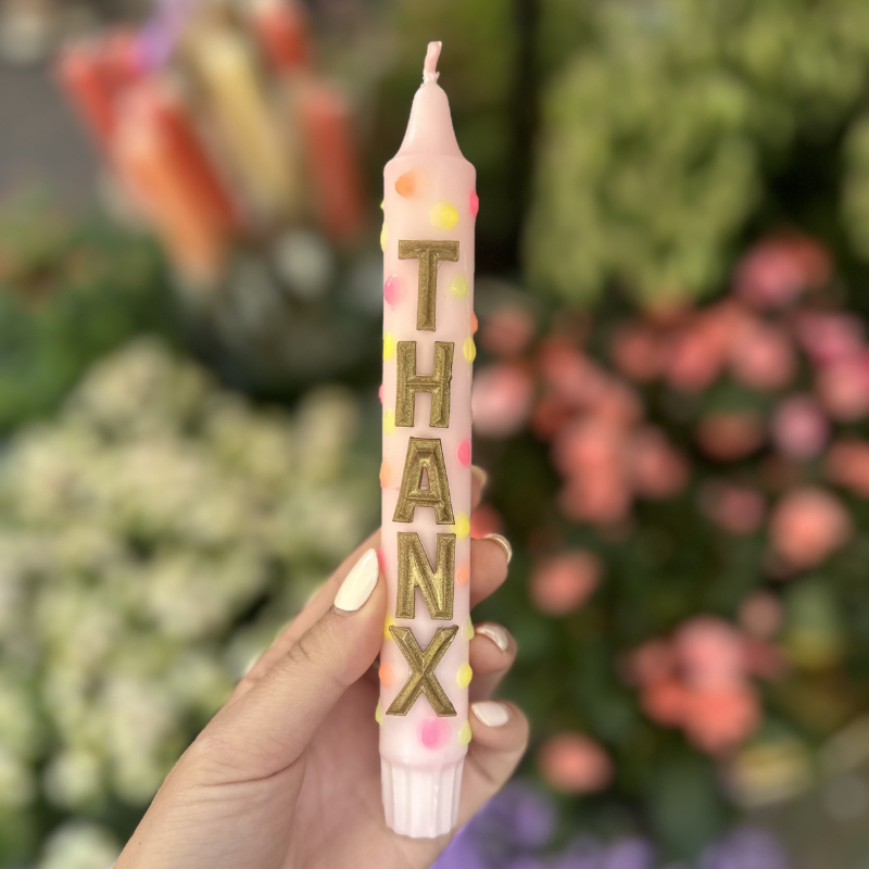 Confetti kaars - Thanx - Roze