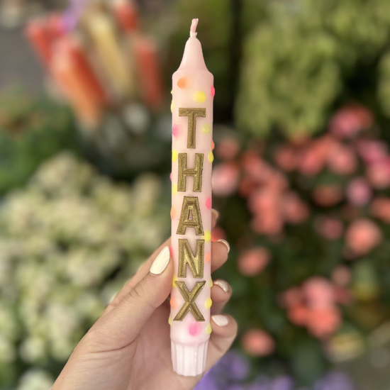 Confetti kaars - Thanx - Roze