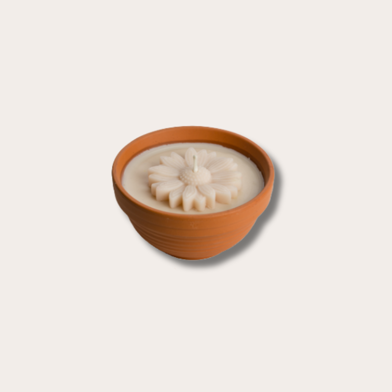 Buiten kaars -  terracotta pot - Cream