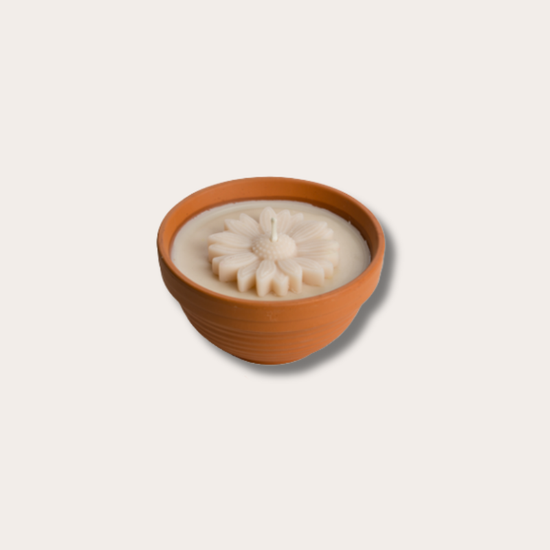 Buiten kaars -  terracotta pot - Cream