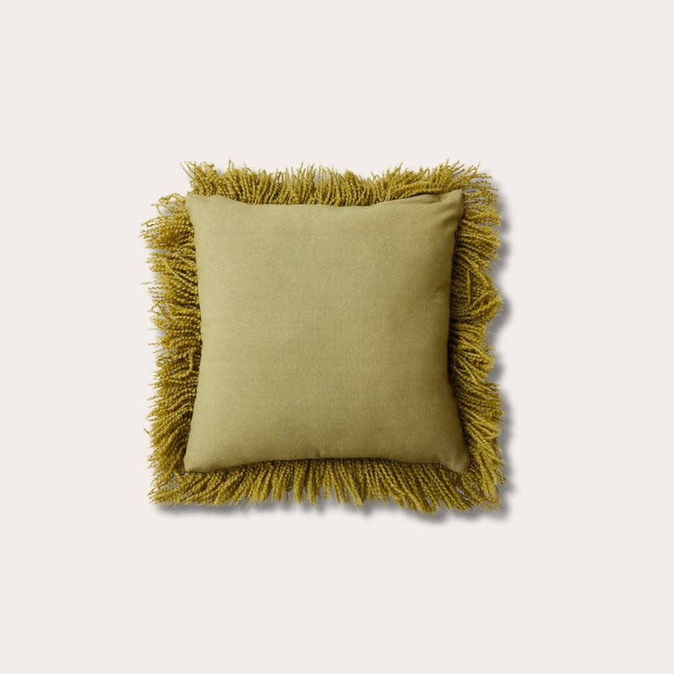 HKliving fluffy cushion olive