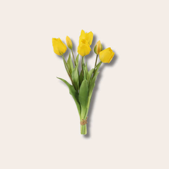 Zijden bloem - Tulpen bos - zacht geel