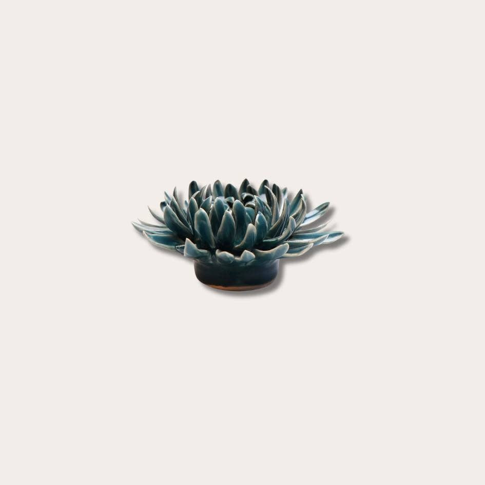 Keramieken bloem - donker blauw