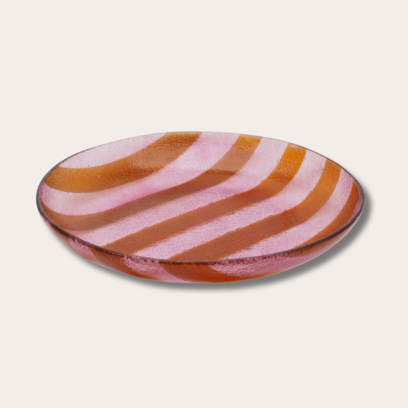 Serveerschaal - Glas - Oranje/roze - L