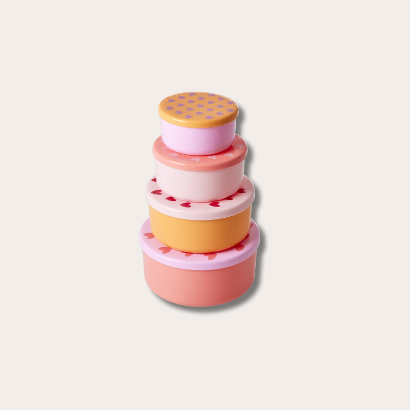 Voorraad bakjes - rond - hartjes (set van 4)