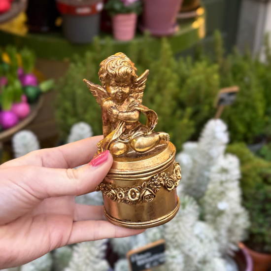 Sieraden doosje engel - goud S