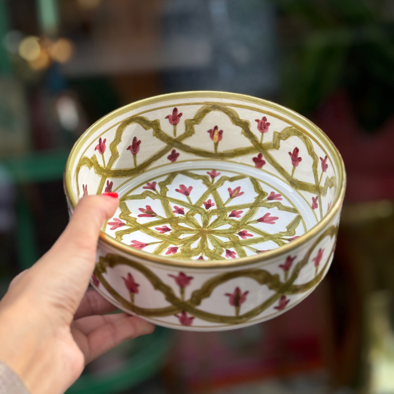 Chabi Chic - schaal klein - kaki bordeaux