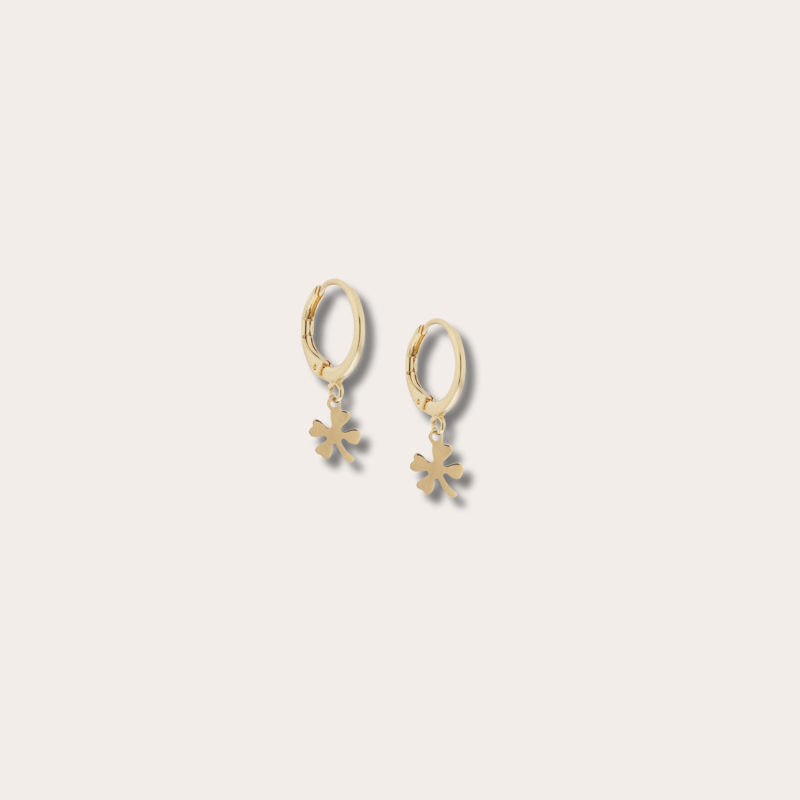 Oorringetjes met klavertje 4 (2.6cm)