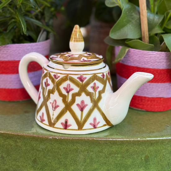 Chabi Chic - thee pot - kaki bordeaux