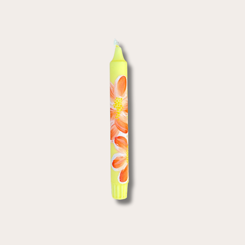 Kaars - Essence - geel - bloemen
