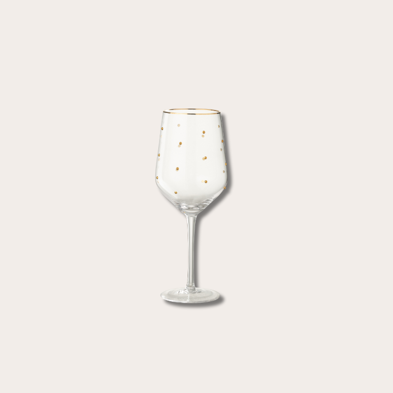 Wijnglas - gouden dots