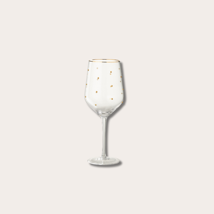 Wijnglas - gouden dots