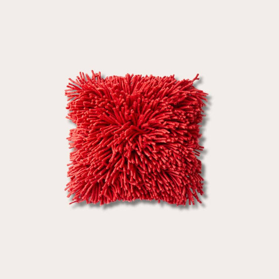 HKliving rugged woolen cushion cherry red