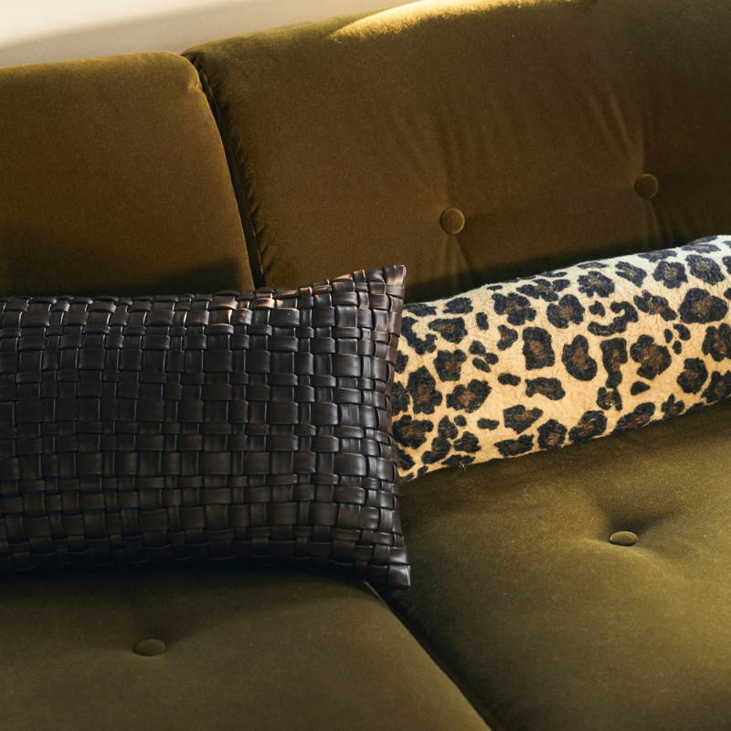 HKliving Woven cushion - chocolate brown
