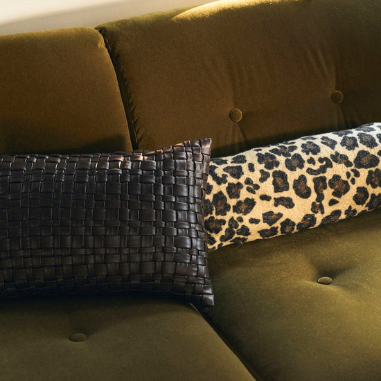 HKliving Woven cushion - chocolate brown