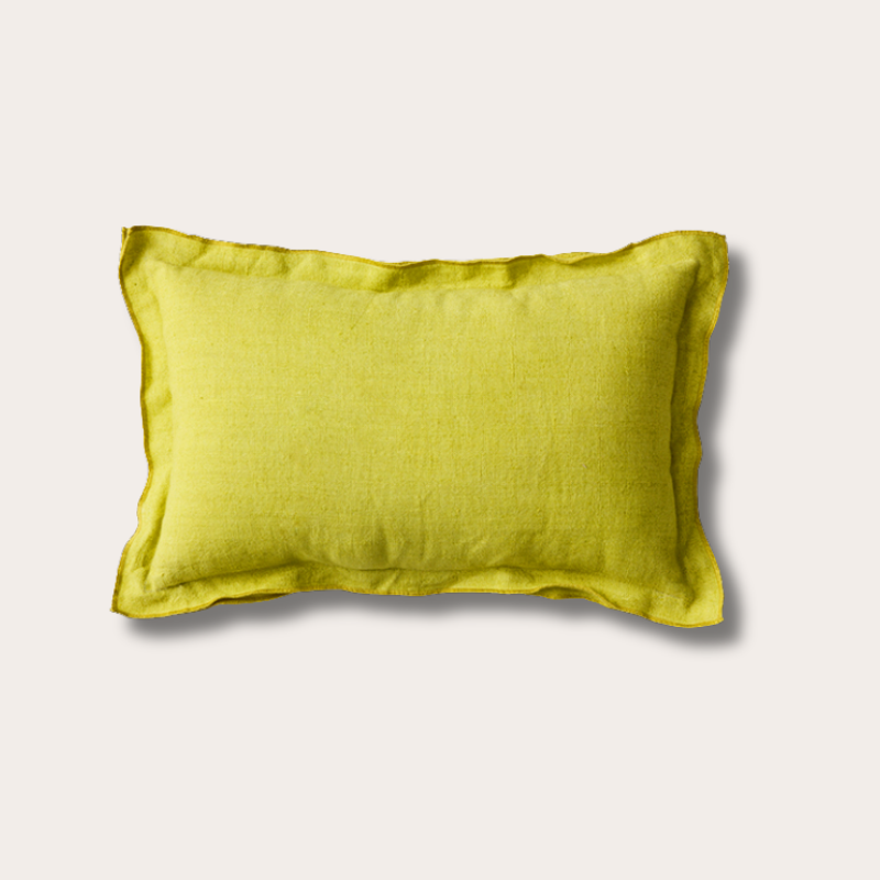 HKliving - Linen Cushion - Lemongrass