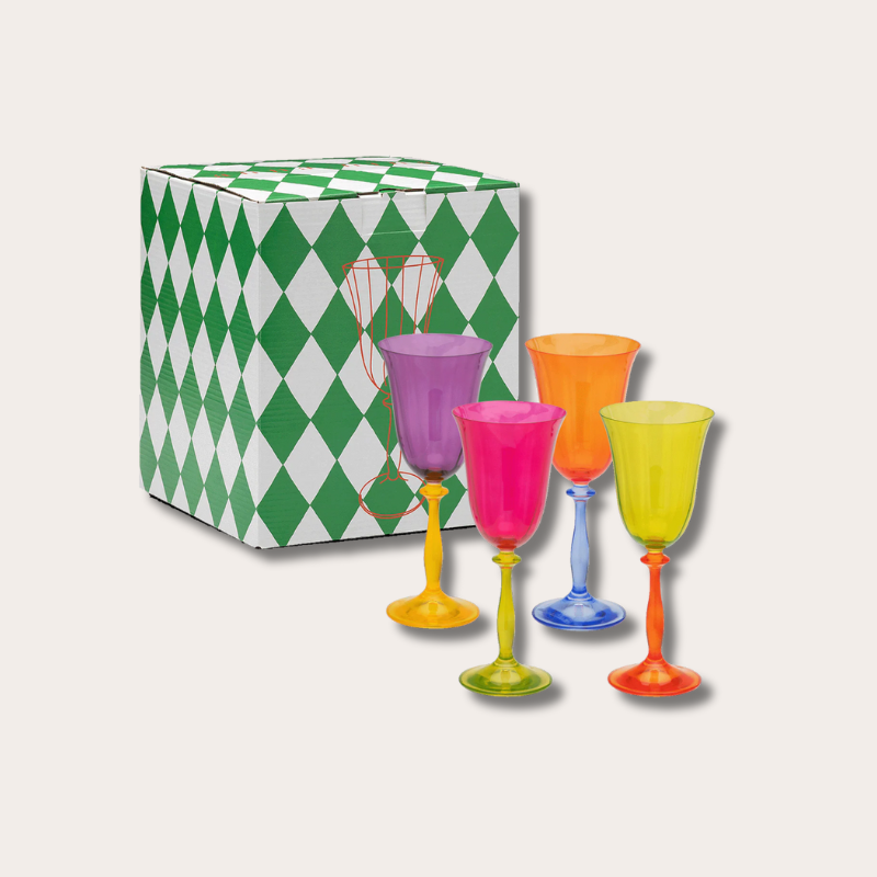 Anna+Nina - Multicoloured Wine Glass - set of 4
