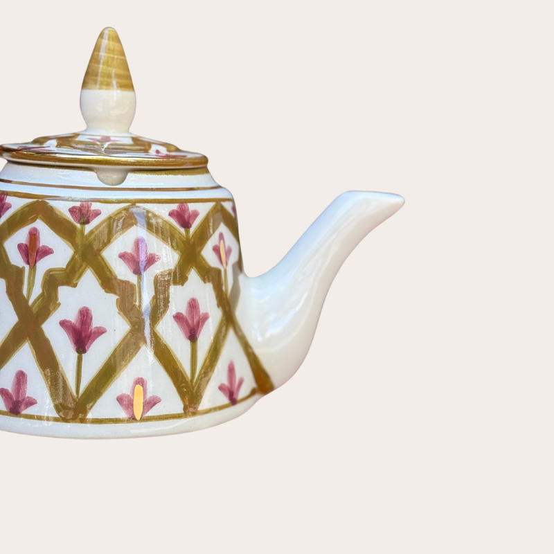Chabi Chic - thee pot - kaki bordeaux