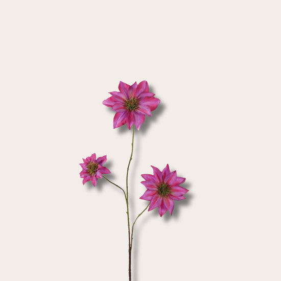 Zijden bloem - Clematis Spray - Donker roze