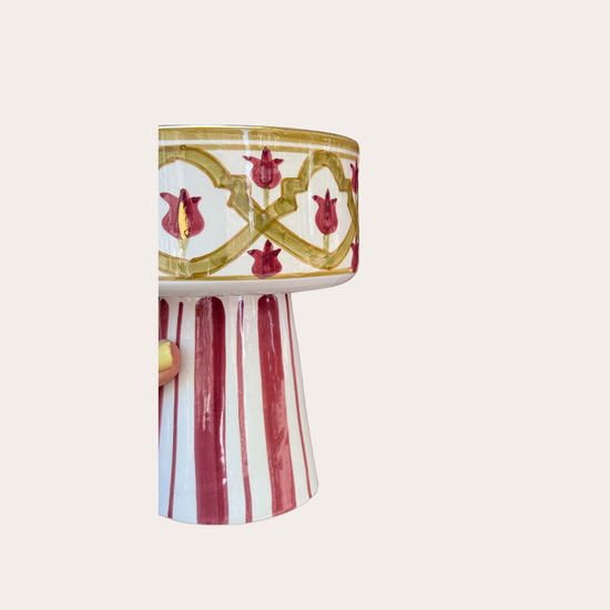 Chabi Chic - schaal op voet - kaki bordeaux M