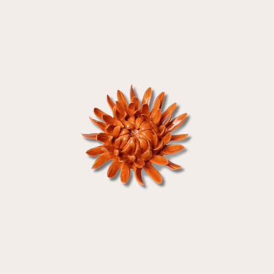 Keramieken bloem - spider mum oranje
