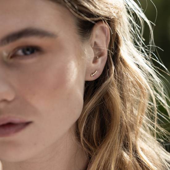 Mini oorstekertjes met 5 steentjes