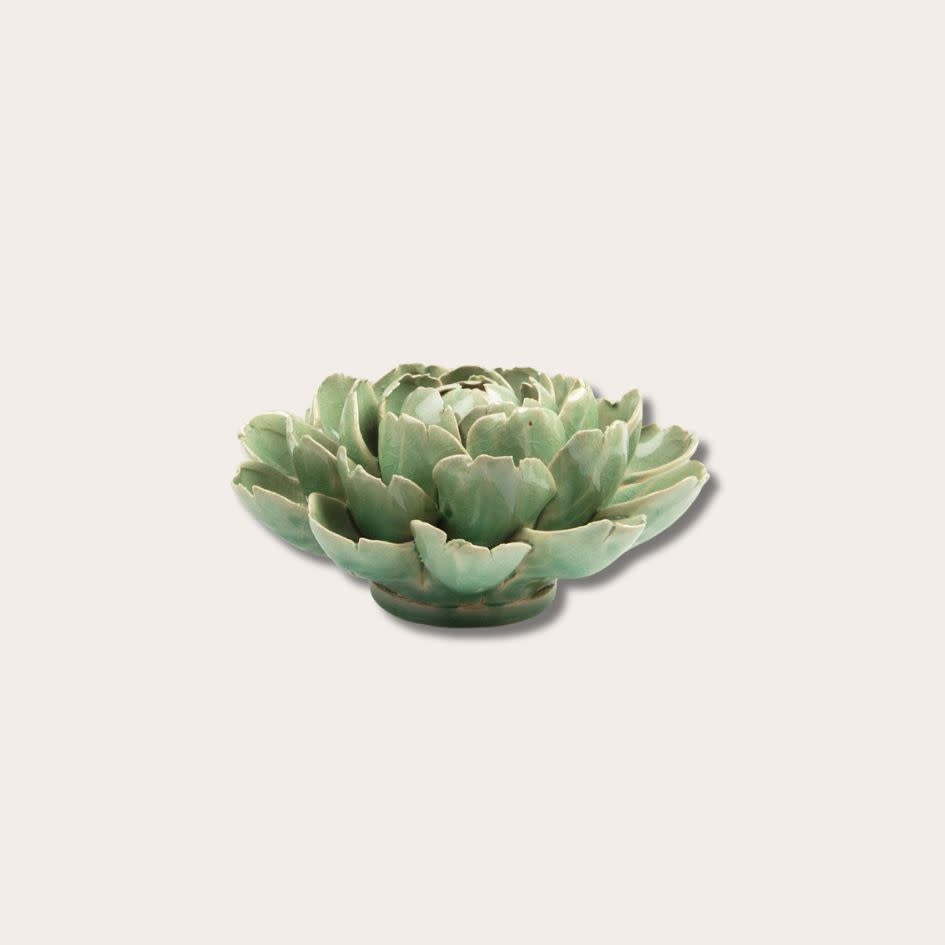 Keramieken bloem - turquoise groen