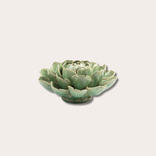 Keramieken bloem - turquoise groen