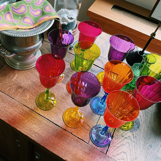 Anna+Nina - Multicoloured Wine Glass - set of 4