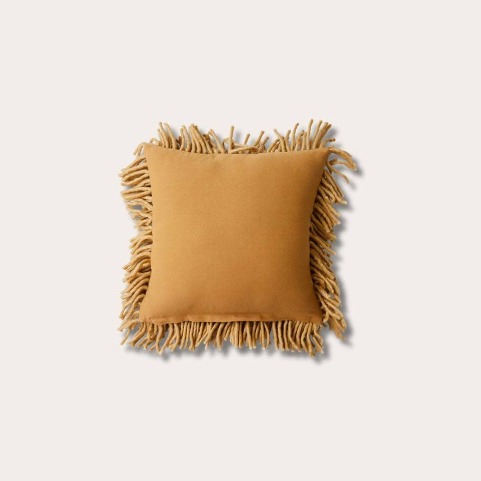 HKliving rugged woolen cushion olive
