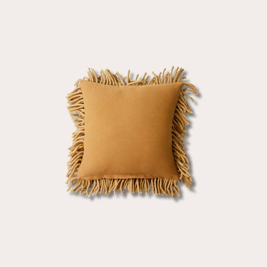 HKliving rugged woolen cushion olive