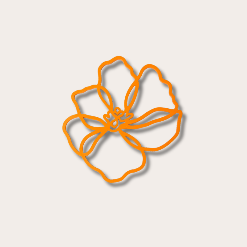 Bloemen onderzetter - Poppy Orange