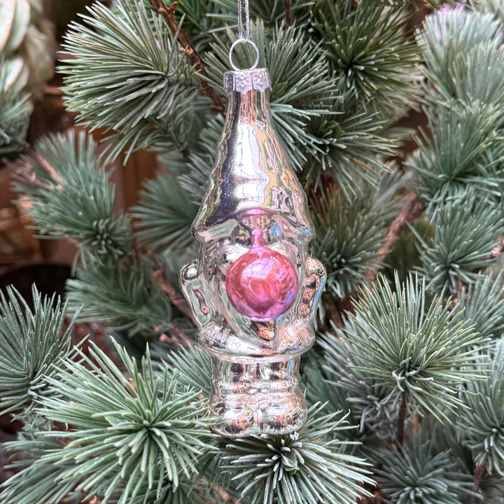 Ornament - Kabouter - Zilver met roze