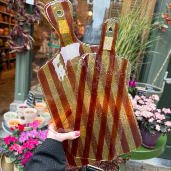 Borrelplank - Glas - Amber/ Bruin S