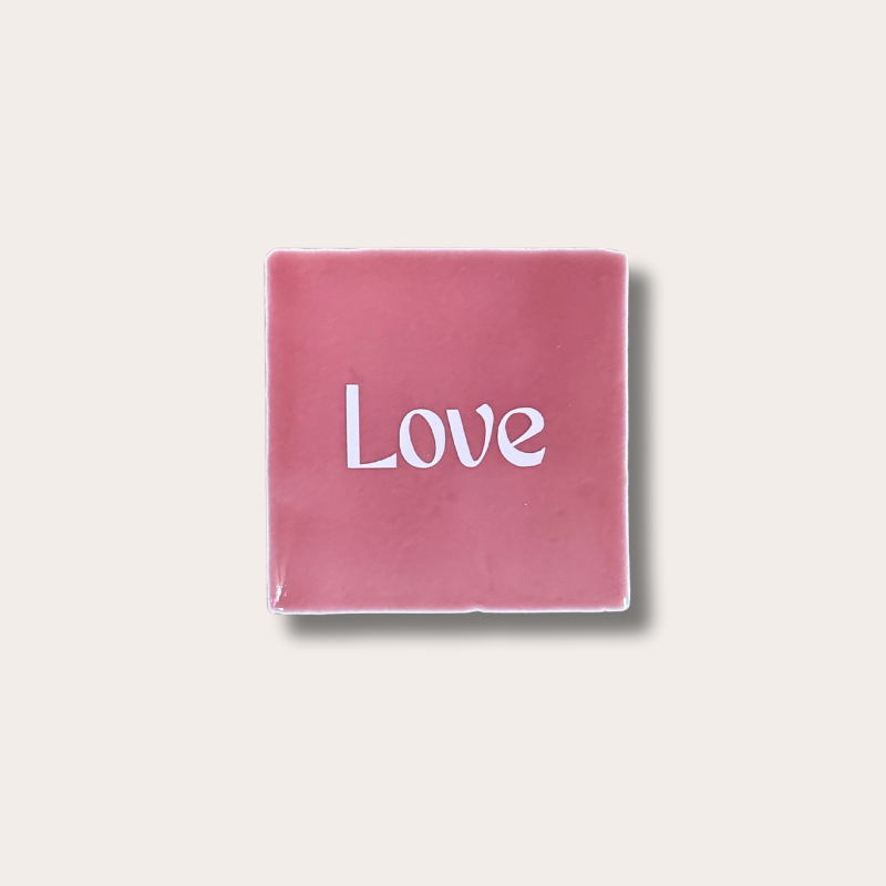 Tegeltje - Love - roze