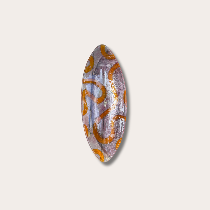 Borrelplank - Glas - Oranje/roze - Ovaal