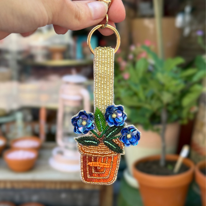 Sleutelhanger - Bloempot - Multi