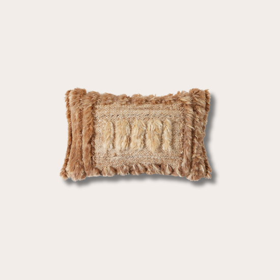 HKliving Natural furry cushion