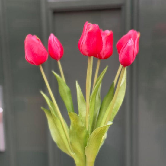 Zijden bloem - Tulpen bos - rood roze